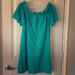 a.n.a. off the shoulder eyelet dress. NWT.